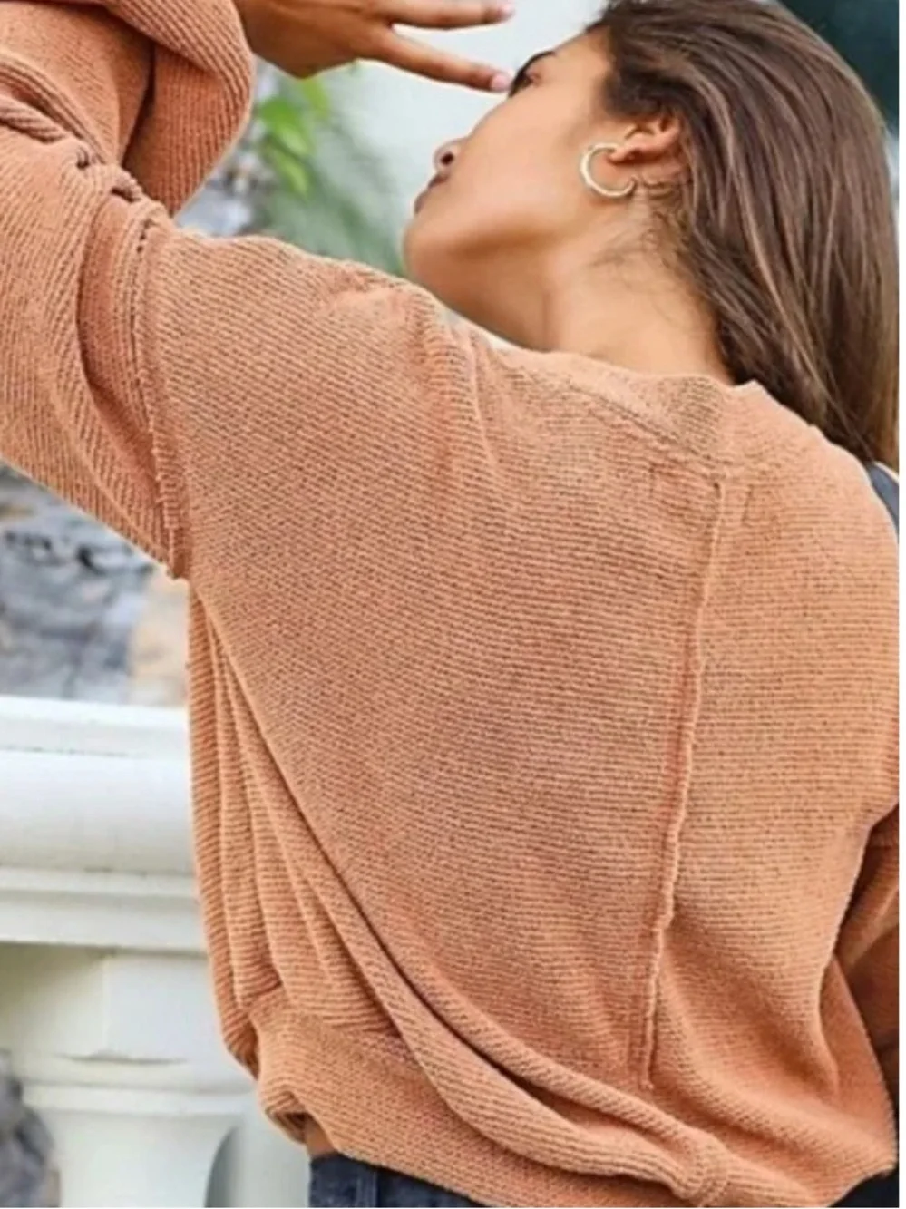 Free People Beach Happy Pullover in Peach Bark - Picture 3 of 7
